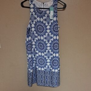 Everly Blue and White Floral Dress NWT